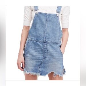 Free People Blue Denim Overalls